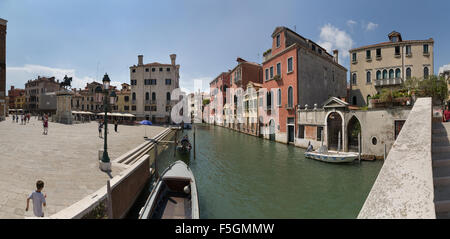 Venezia, Italia, Campo Santi Giovanni e Paolo il Rio dei Mendicanti Foto Stock