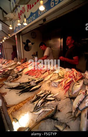 Grecia, Creta, Heraklion, mercato del pesce Foto Stock