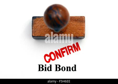 Bid bond confermare Foto Stock