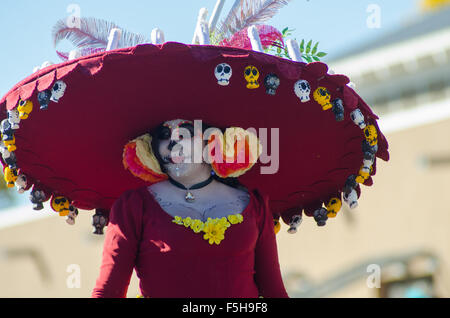 Muertos y Le calendule Parade di Albuquerque, Nuovo Messico, Stati Uniti d'America. Foto Stock