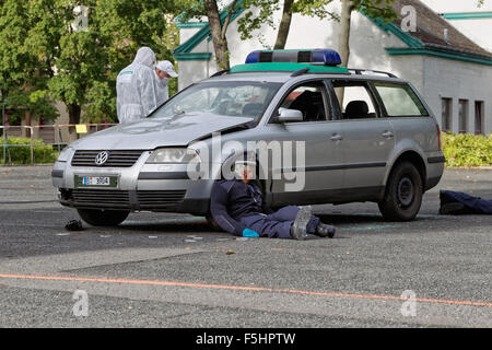 Berlino, Germania, Polizeiuebung attacco terroristico Foto Stock