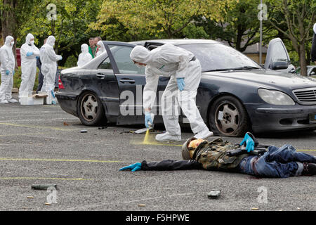 Berlino, Germania, Polizeiuebung attacco terroristico Foto Stock