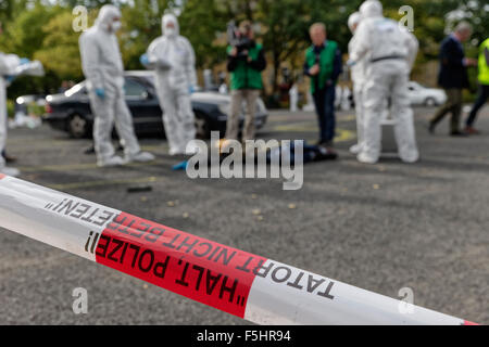 Berlino, Germania, Polizeiuebung attacco terroristico Foto Stock