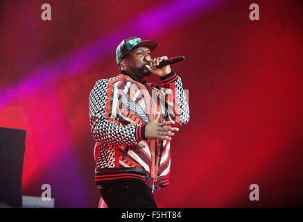 Glasgow, Scotland, Regno Unito. 4 Novembre, 2015. Rapper Curtis Jackson aka 50 Cent , esegue al SSE Idro il 4 novembre 2015 a Glasgow, in Scozia. Credito: Sam Kovak/Alamy Live News Foto Stock