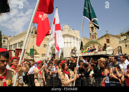 Israele, Nazaret, greci ortodossi Annunciazione processione Foto Stock