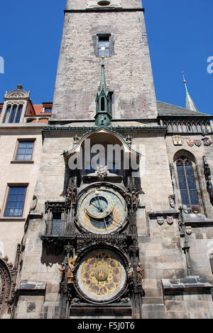 Orologio Astronomico di Praga Municipio Repubblica Ceca Foto Stock