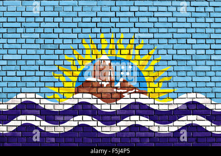 Bandiera di Santa Cruz Provincia dipinta su un muro di mattoni Foto Stock