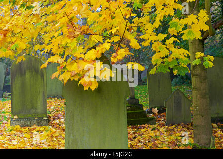 Cimitero di Sant'Andrea Chiesa, Guiseley, vicino a Leeds, West Yorkshire, Inghilterra, Regno Unito Foto Stock