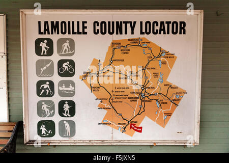 Mappa di Lamoille County, Vermont New England USA Foto Stock