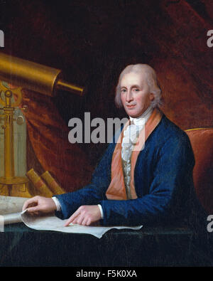 DAVID RITTENHOUSE (1732-1796) astronomo americano e inventore dipinta da Charles Peale nel 1796 Foto Stock