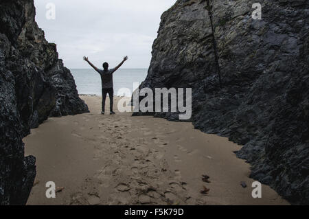 Abersoch Harbour, Galles Foto Stock