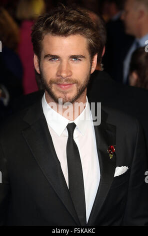 Londra, Regno Unito. 5 Novembre, 2015. Liam Hemsworth frequentando la fame di giochi: Mockingjay Parte 2 - UK Premiere di Odeon Leicester Square a Londra, Regno Unito. Credito: Stills Press/Alamy Live News Foto Stock