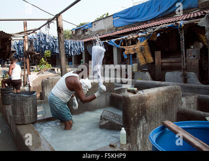 L'immagine di Washerman colpo al Dhobi Gaht in Mumbai, India Foto Stock