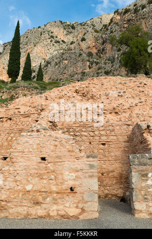 Il sito archeologico di Delfi è stata iscritta sulla lista del Patrimonio mondiale dell UNESCO Foto Stock