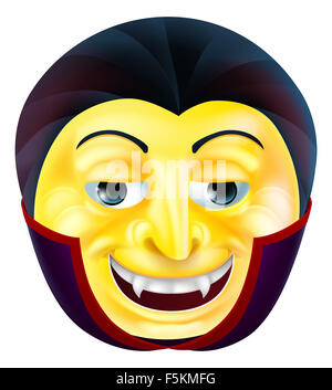 Un vampiro di Dracula cartoon gli Emoji emoticon Smiley face carattere Foto Stock