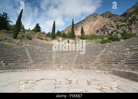 Il sito archeologico di Delfi è stata iscritta sulla lista del Patrimonio Mondiale dell'UNESCO. Anfiteatro Foto Stock