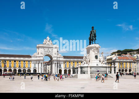 Praca do Comercio, Lisbona, Portogallo Foto Stock