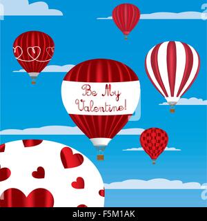 Il palloncino il giorno di San Valentino card in formato vettoriale. Illustrazione Vettoriale