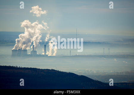 Brown centrali a carbone in miniere di carbone area attorno a Garzweiler e Hambach,l'estrazione della lignite zona nei pressi della città di Eschweiler, Foto Stock