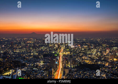 Vista generale di Tokyo,da Roppongi Hills,Minato-Ku,Tokyo Giappone Foto Stock