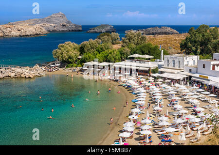 Spiaggia di Lindos Foto Stock