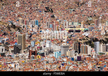 La Paz in Bolivia. La Paz sarà probabilmente la prima città capitale del mondo che dovrà essere in gran parte abbandonato a causa della mancanza Foto Stock