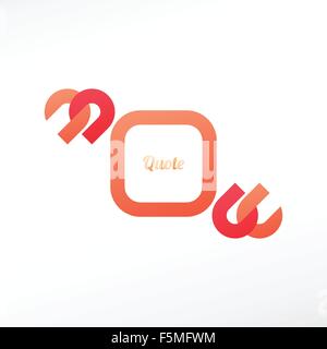 Virgolette simbolo e discorso bolla isolati su sfondo bianco. Il vettore nella casella di testo design Illustrazione Vettoriale