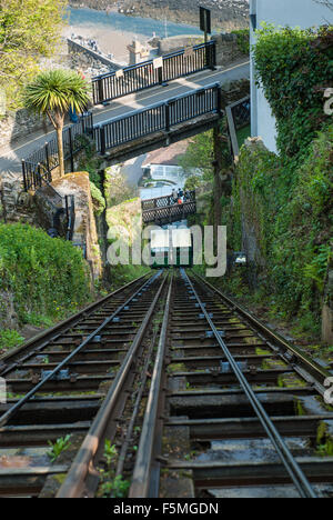 Lynton e Lynmouth cliff railway, Devon, Inghilterra, Regno Unito Foto Stock