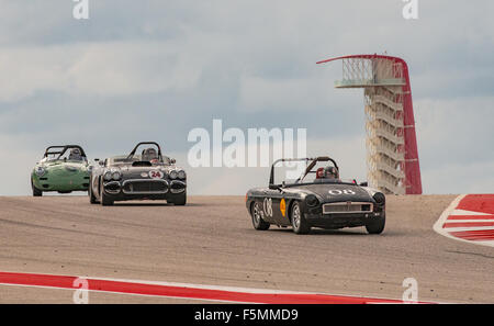 Sportscar Vintage Racing sul circuito delle Americhe, Austin, Texas. Foto Stock