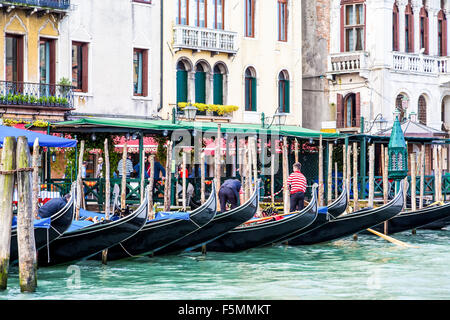 Vecchi palazzi sul Canal Grande a Venezia Foto Stock