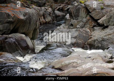 Le formazioni rocciose Swift River Canyon Coos Byron Maine New England USA Foto Stock