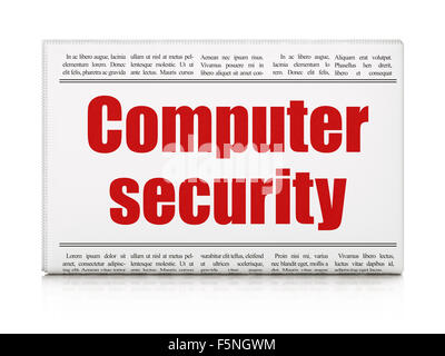 Il concetto di protezione: titolo di giornale la sicurezza del computer Foto Stock