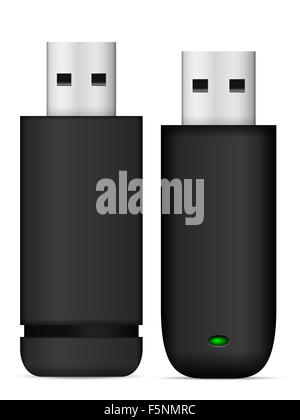USB flash drive impostato su uno sfondo bianco. Foto Stock