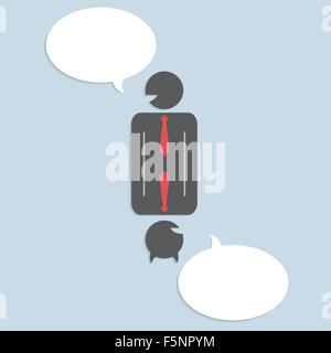 Uomo di affari e devil imprenditore con discorso, vettore EPS10 Illustrazione Vettoriale