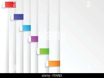 Nota colorata etichetta sulla carta grigia, vettore EPS10 Illustrazione Vettoriale