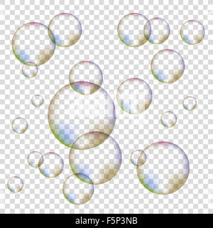 Set di bolle colorate Foto Stock
