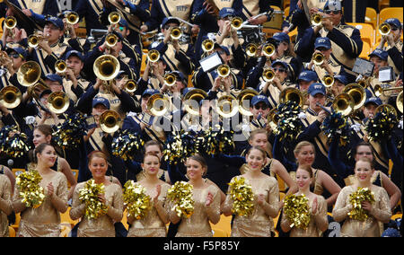 Pittsburgh, PA, Stati Uniti d'America. 7 Nov, 2015. Pantere band durante la Notre Dame vs Pitt Panthers gioco all'Heinz Field di Pittsburgh, PA. Jason Pohuski/CSM/Alamy Live News Foto Stock