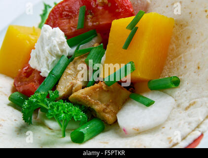 Cibo messicano piatto Chipotle Squash Tacos Foto Stock