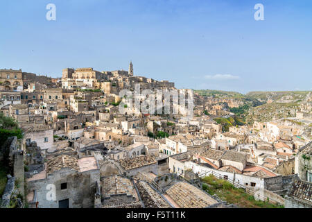 Sassi di Matera e antica città di Matera, Italia. Foto Stock