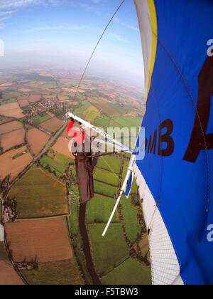 Il deltaplano sopra WORCESTERSHIRE REGNO UNITO Foto Stock