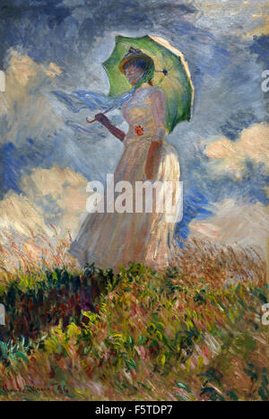 Essai de figura en-plein air : Femme à l'ombrelle tournée vers la gauche - una donna con il parasole girata verso sinistra 1886 Claude Monet 1840 - 1926 Francia - Francese Foto Stock