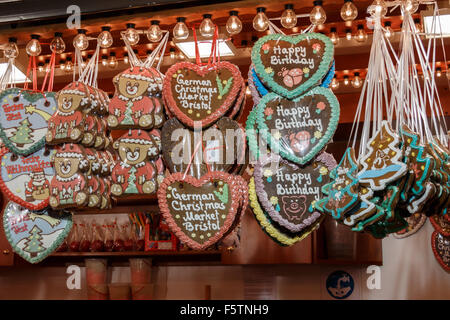 Il tedesco Mercatino di Natale di panpepato in stallo Foto Stock