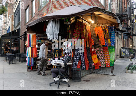 Un venditore ambulante alla Settima Avenue e la 10th Street nel Greenwich Village, un quartiere di Manhattan, New York City. Foto Stock