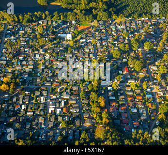 Camping Società Entenfang su Wambachsee, roulotte, camper, permanente campeggi, affitto annuale, Duisburg, la zona della Ruhr Foto Stock