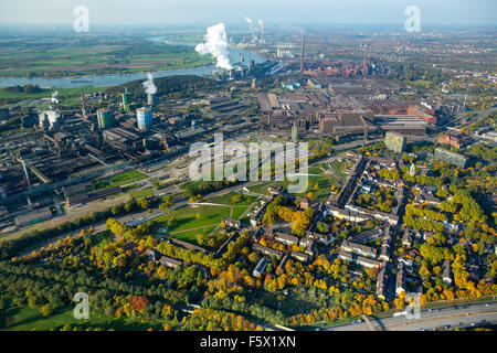 Il Greenbelt rimodellamento del Nord Kaiser Wilhelm Strasse, in Bruckhausen e Beeck, Duisburg-Meiderich, Duisburg, Foto Stock