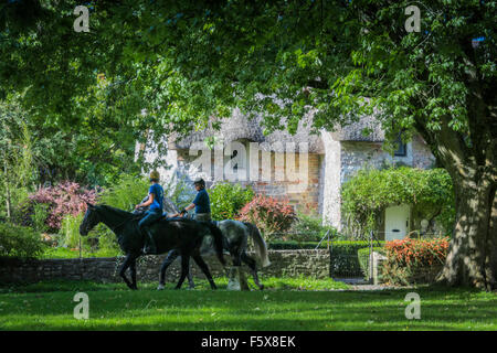 Equitazione a Merthyr Mawr nella Valle di Glamorgan 25 settembre 2015 PHILLIP ROBERTS Foto Stock