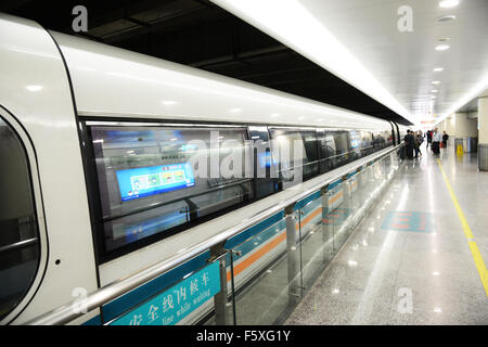 Il Maglev Train in Shanghai. Foto Stock