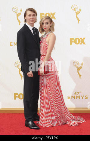 La 67th Emmy Awards arrivi con: Zoe Kazan, Paul Dano dove: Los Angeles, California, Stati Uniti quando: 21 Set 2015 Foto Stock