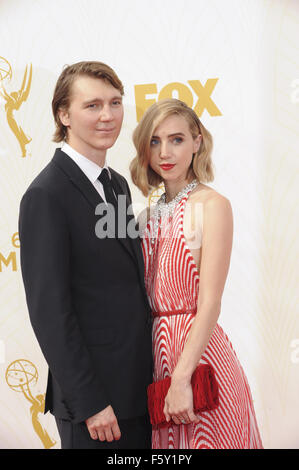 La 67th Emmy Awards arrivi con: Zoe Kazan, Paul Dano dove: Los Angeles, California, Stati Uniti quando: 21 Set 2015 Foto Stock