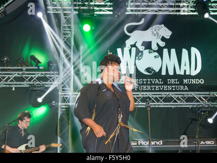 2015 Premio Mercurio nominato Eska esecuzione del festival Womad a Fuerteventura isole Canarie in Spagna su 07/11/2015 Foto Stock